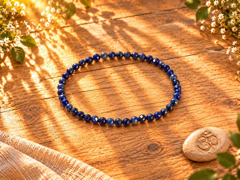 Pulsera Lapislázuli bola facetada